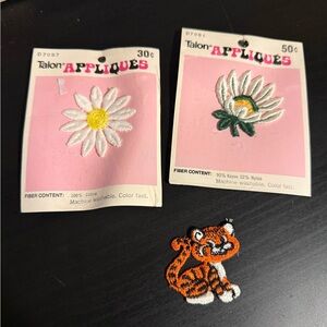 Talon Vintage Floral and Tiger Sew On Patches